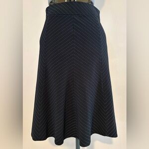 Dressbarn Black and White Pin Striped Chevron A-Line Skirt